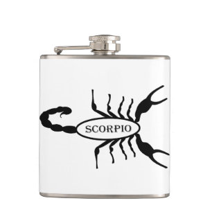 Scorpio Black Scorpion Star Sign Hip Flask