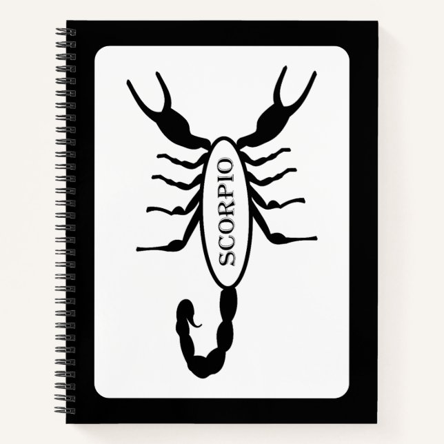 Scorpio Black Scorpion Star Sign Notebook (Front)
