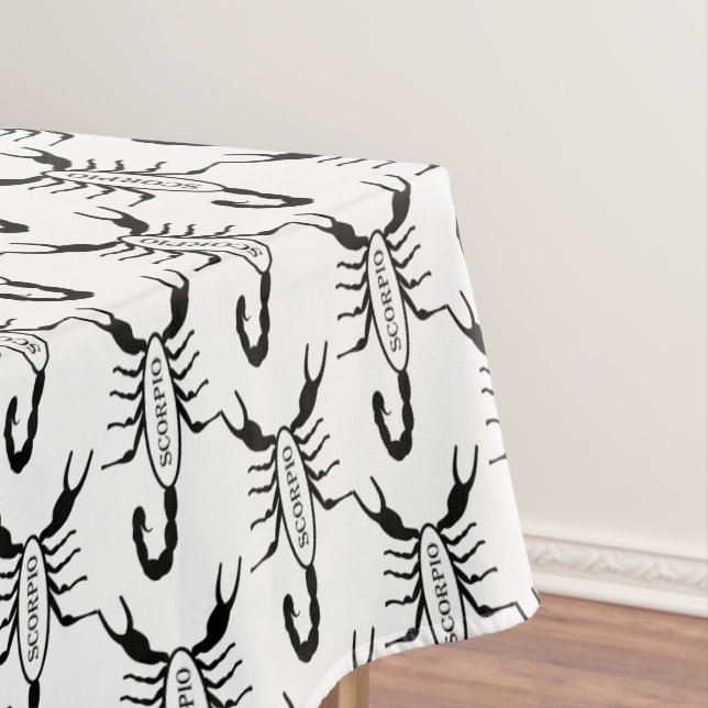 Scorpio Black Scorpion Star Sign Patterned Tablecloth (In Situ)