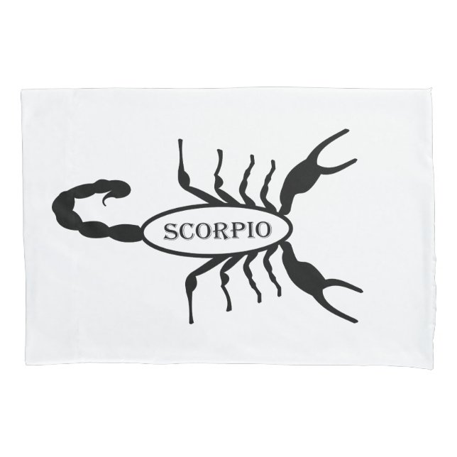 Scorpio Black Scorpion Star Sign Pillowcase (Front)
