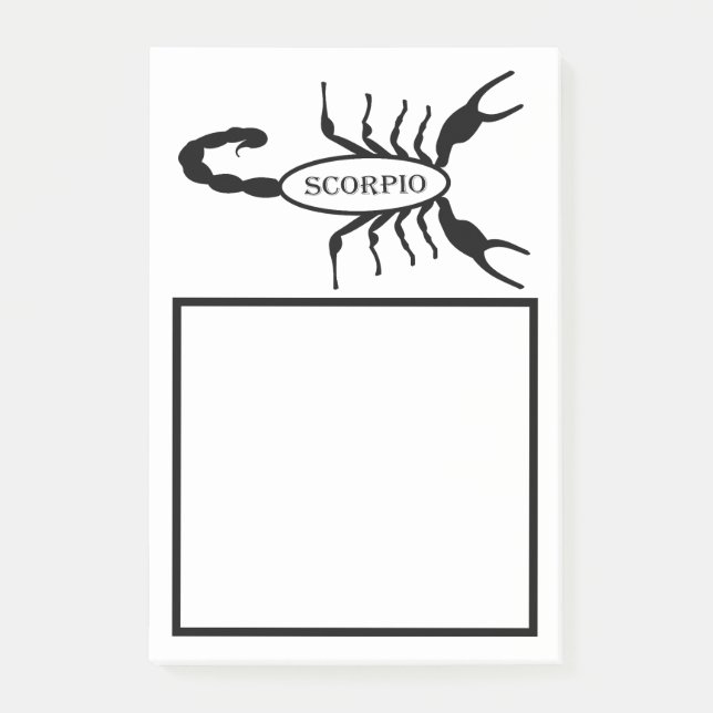 Scorpio Black Scorpion Star Sign Post-it Notes (Front)