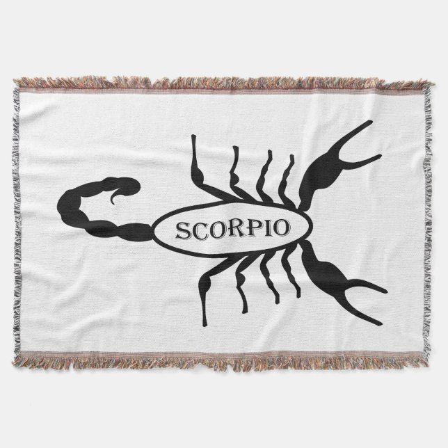 Scorpio Black Scorpion Star Sign Throw Blanket (Front)