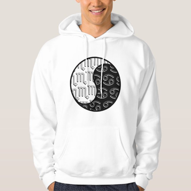 Scorpio Cancer yin yang zodiac couple unisex Hoodie (Front)