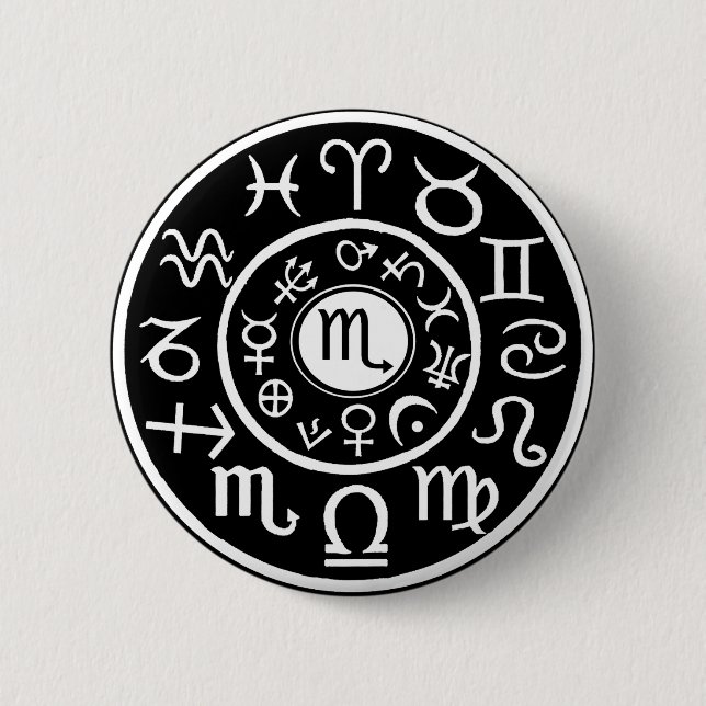 Scorpio Celestial Design 6 Cm Round Badge (Front)