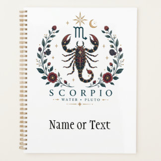 Scorpio Celestial Scorpion Floral Zodiac Planner