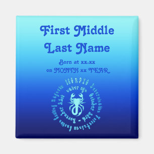 Scorpio Characteristics Personalise New Born Baby Magnet