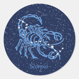 Scorpio Constellation and Zodiac Sign with Stars Classic Round Sticker