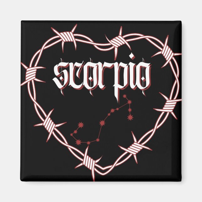 Scorpio Constellation Gothic Aesthetic Barbed Wire Magnet (Front)