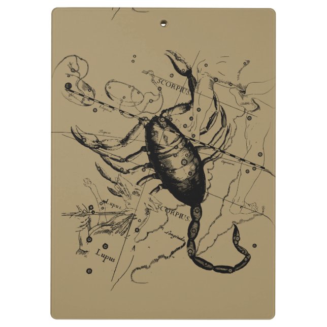 Scorpio Constellation Hevelius 1690 Decor Clipboard (Back)