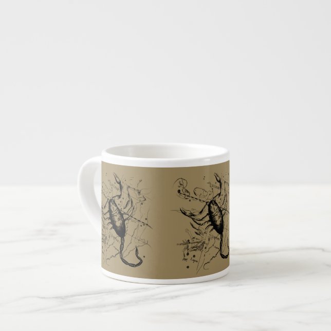 Scorpio Constellation Hevelius 1690 Engraving Espresso Cup (Front Left)
