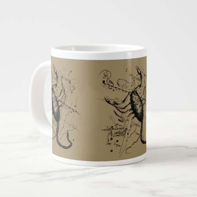 Scorpio Constellation Hevelius 1690 Engraving Large Coffee Mug (Front Left)