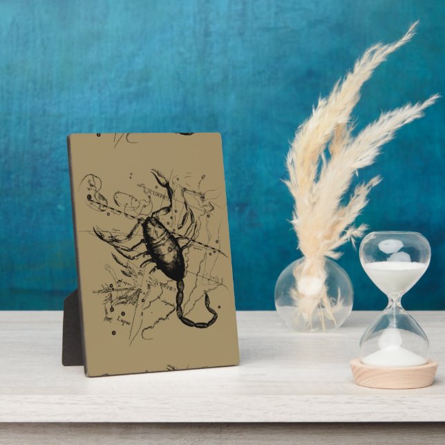 Scorpio Constellation Hevelius 1690 Engraving Plaque (Side)