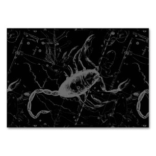 Scorpio Constellation Hevelius 1690 on Black Table Number