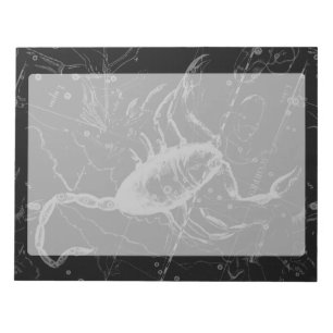 Scorpio Constellation Hevelius 1690 Vintage Black Notepad