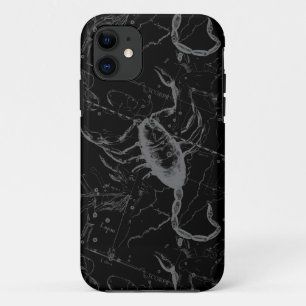 Scorpio Constellation Hevelius circa 1690 on Black iPhone 11 Case