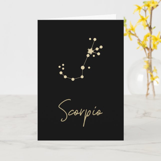 Scorpio Constellation Zodiac Card (Yellow Flower)