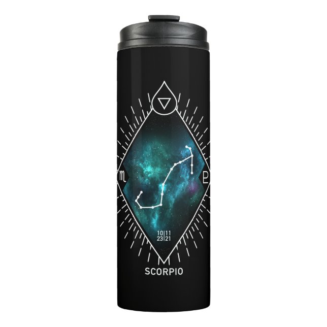 Scorpio Constellation & Zodiac Symbol Thermal Tumbler (Front)