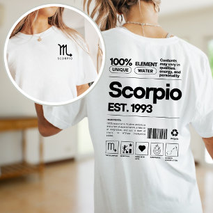 Scorpio Custom Zodiac Astrology Birthday November T-Shirt