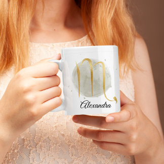 Scorpio Customisable Watercolor Zodiac Design Coffee Mug