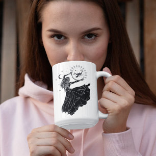 Scorpio Dancing Girl 15oz Black Rim Mug
