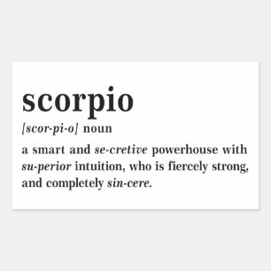 Scorpio Definition Aesthetic Astrology Gift Rectangular Sticker