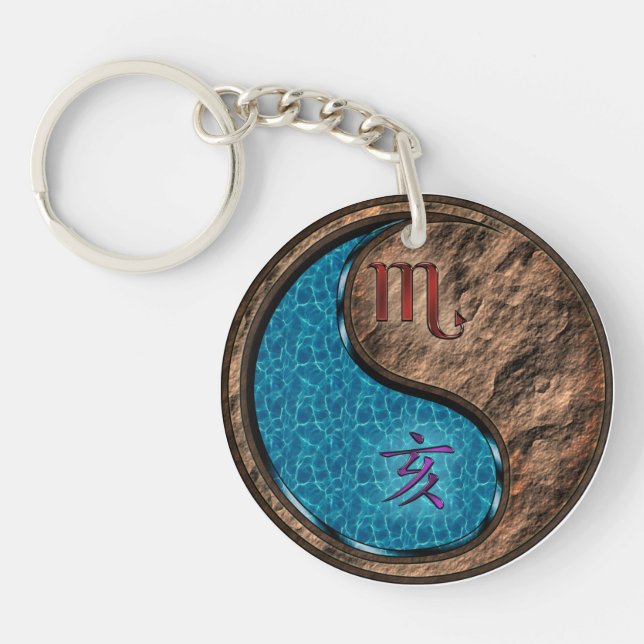 Scorpio & Earth Boar Key Ring (Front)
