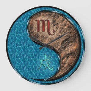 Scorpio & Earth Dog Large Clock