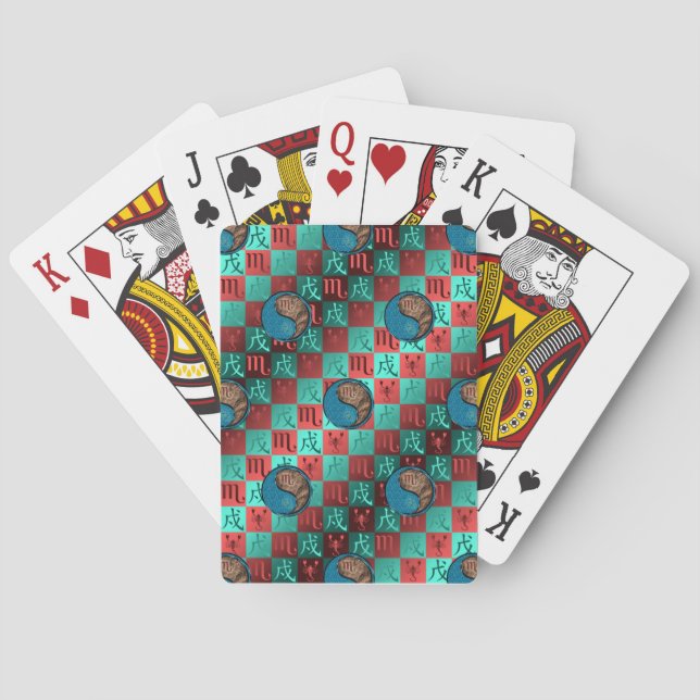 Scorpio & Earth Dog Playing Cards (Back)