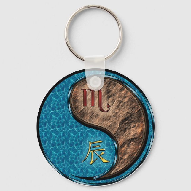 Scorpio & Earth Dragon Key Ring (Front)
