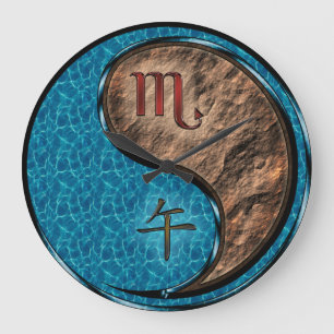 Scorpio & Earth Horse Large Clock