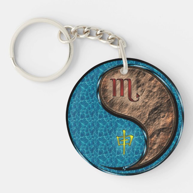 Scorpio & Earth Monkey Key Ring (Front)