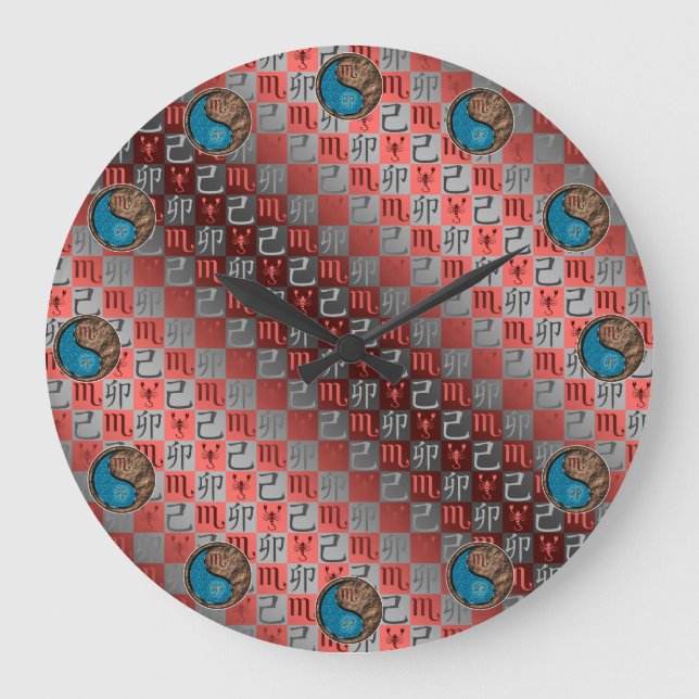 Scorpio & Earth Rabbit Large Clock (Front)