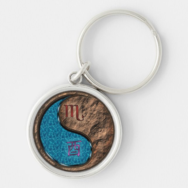 Scorpio & Earth Rooster Key Ring (Front)