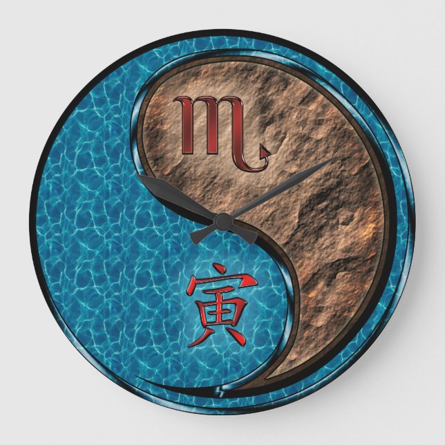 Scorpio & Earth Tiger Large Clock (Front)