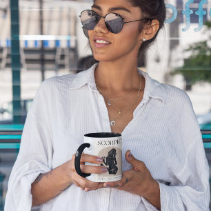 Scorpio Feminine Zodiac Design Brown Black 15 OZ Mug