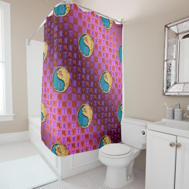 Scorpio & Fire Boar Shower Curtain (In Situ)