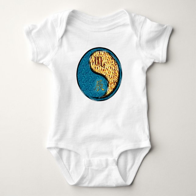Scorpio & Fire Dragon Baby Bodysuit (Front)