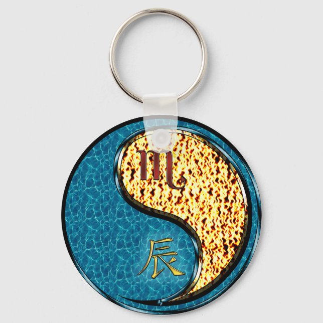 Scorpio & Fire Dragon Key Ring (Front)