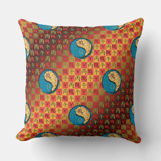 Scorpio & Fire Horse Cushion (Front)