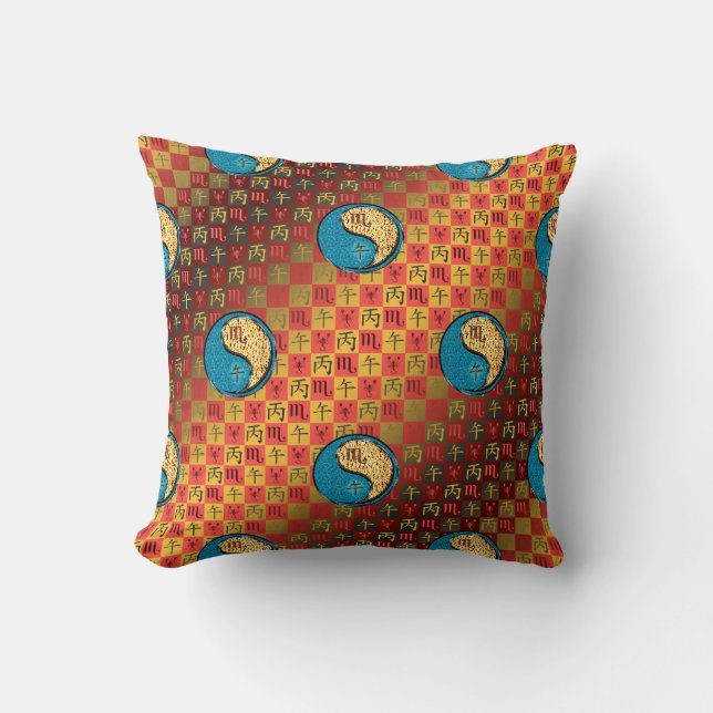 Scorpio & Fire Horse Cushion (Front)