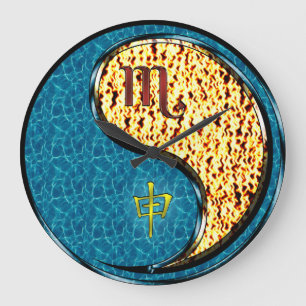 Scorpio & Fire Monkey Large Clock