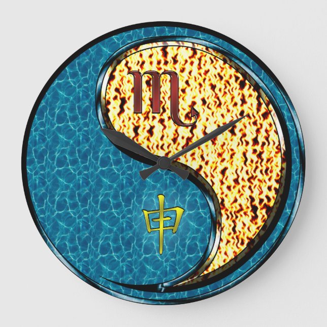 Scorpio & Fire Monkey Large Clock (Front)