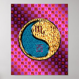 Scorpio & Fire Rooster Poster