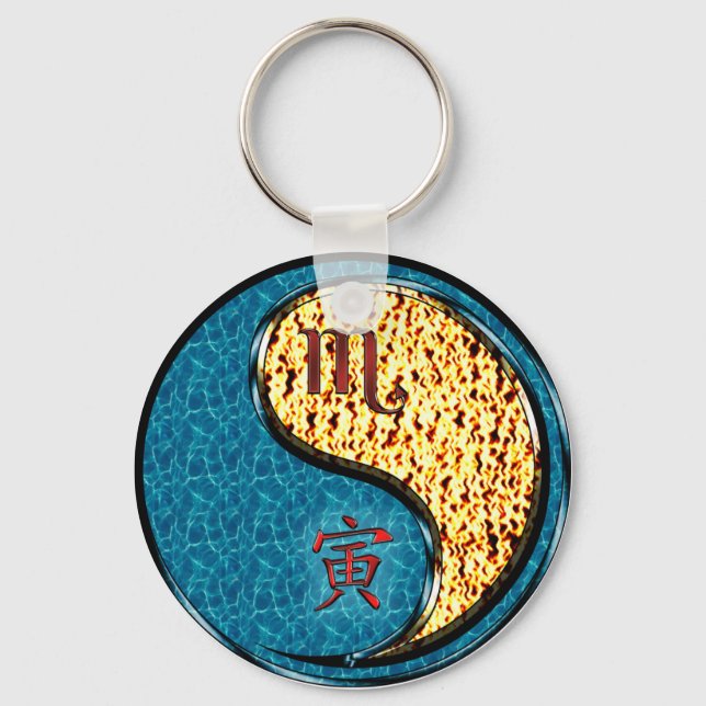 Scorpio & Fire Tiger Key Ring (Front)