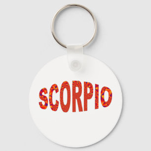 Scorpio - Firey Orange Yellow Blue Key Ring