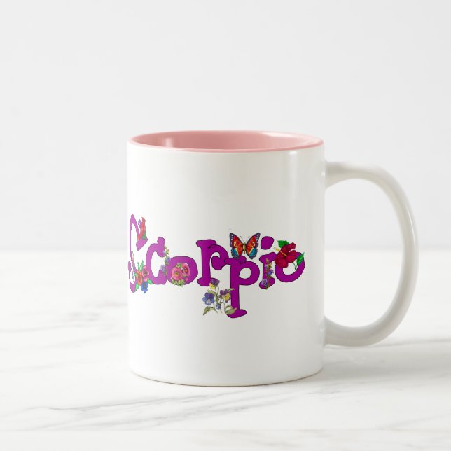 Scorpio Flowers Two-Tone Coffee Mug (Right)