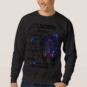 Scorpio Girl Afro Locs Girl Zodiac Signs Birthday Sweatshirt