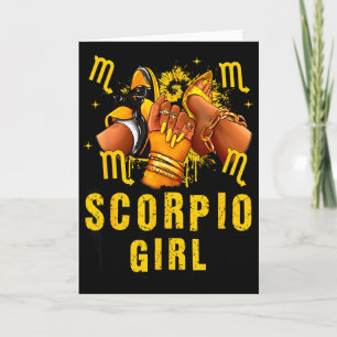 Scorpio Girl Birthday Black Woman High Heel Scute Card