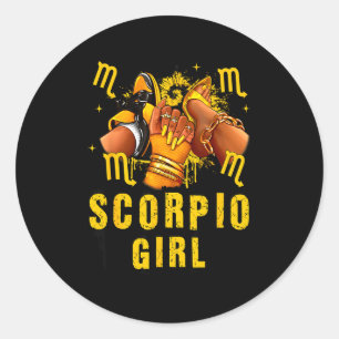 Scorpio Girl Birthday Black Woman High Heel Scute Classic Round Sticker