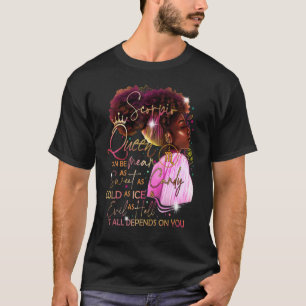 Scorpio Girl Birthday Melanin Afro Queen For Black T-Shirt